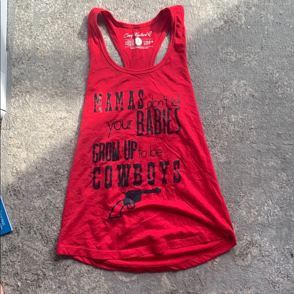 Tank with quote
